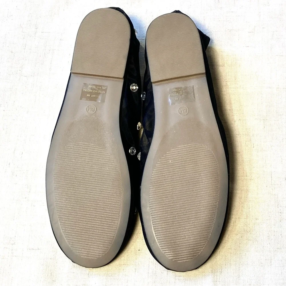 Cushionaire Elegant Mesh Rhinestone Ballet Flats - Picture 5 of 11